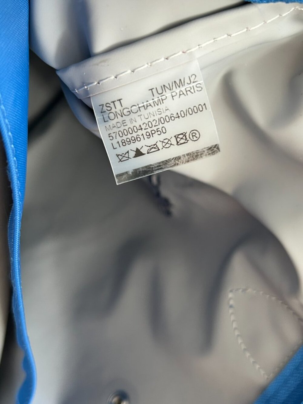 Longchamp Medium Le Pliage Blue Nylon Tote - Picture 12 of 12